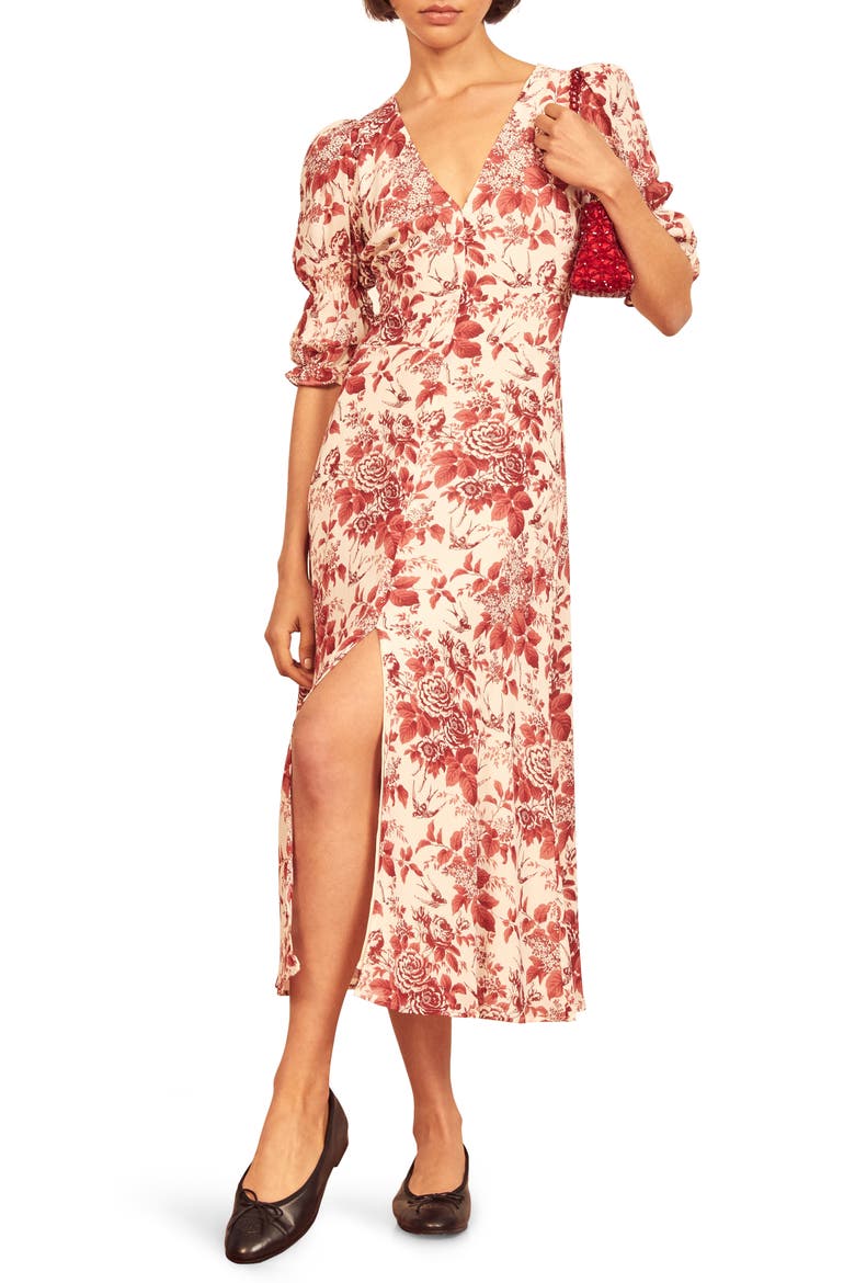 Larchmont Floral Midi Dress, Main, color, TOILE DE JOUY