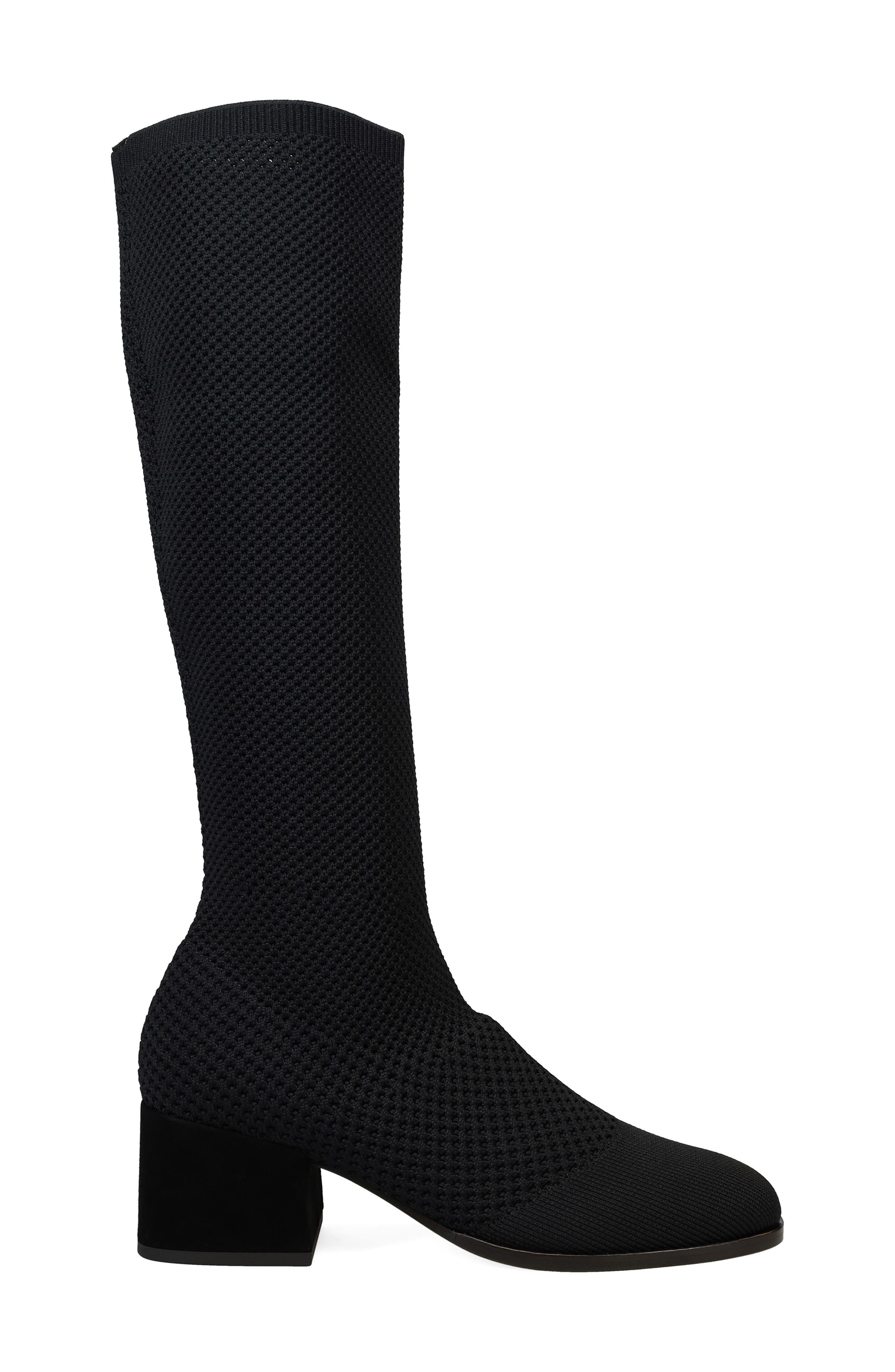 Eileen Fisher Paziz Knit Knee High Boot, Alternate, color, Black