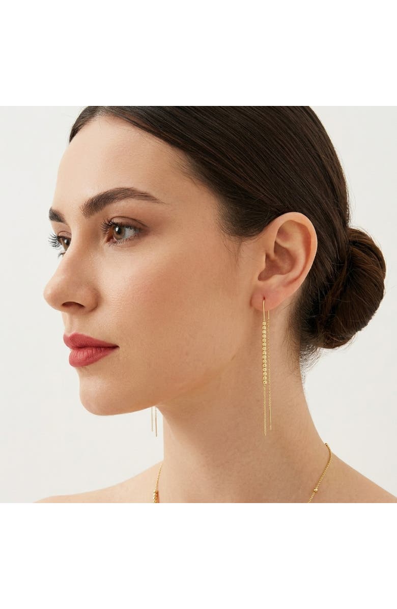 Spero London Sterling Silver Dorica Chain Bead Drop Earring, Alternate, color, Gold