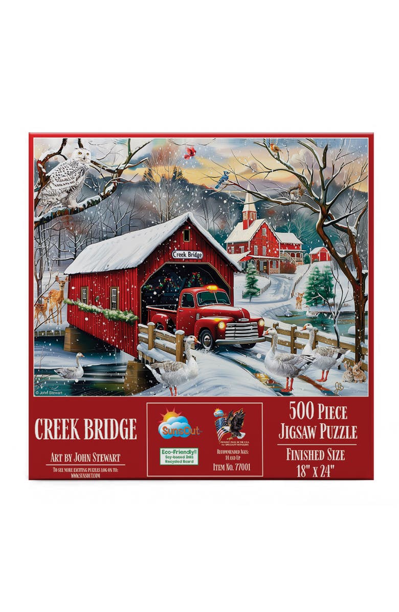 Sunsout Creek Bridge 500 piece Jigsaw Puzzle for Adults, Alternate, color, Multicolor