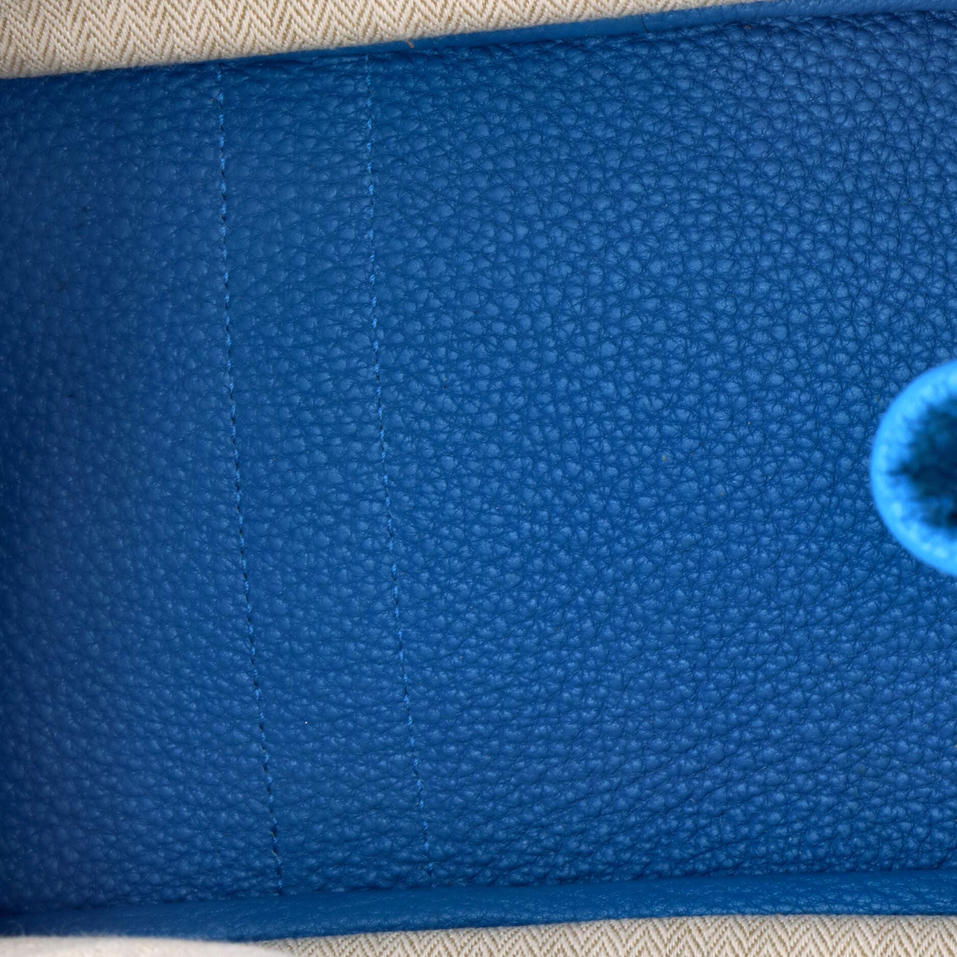 Pre-Owned Hermes Garden Party Tote Leather 30, Alternate, color, Bleu Zanzibar