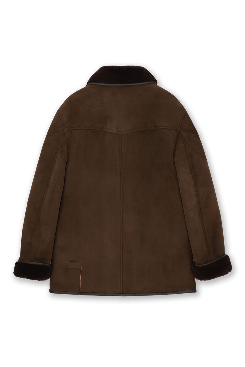 Double Breasted Shearling Jacket, Alternate, color, Brown