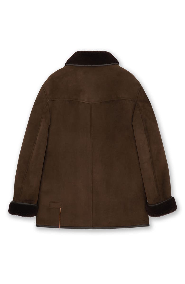 Fortela Double Breasted Shearling Jacket, Alternate, color, Brown