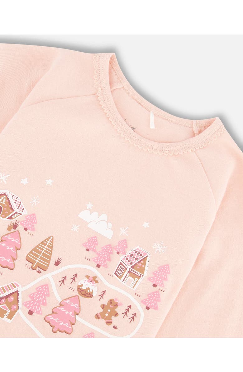 Deux par Deux Girl's Organic Cotton Two Piece Pajama Set Pink Christmas Cookies, Alternate, color, 
