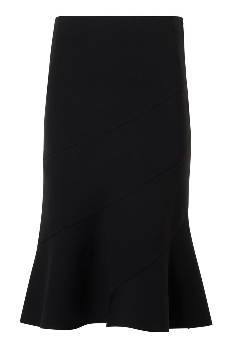 Signature Jersey Peplum Midi Skirt, Alternate, color, BLACK
