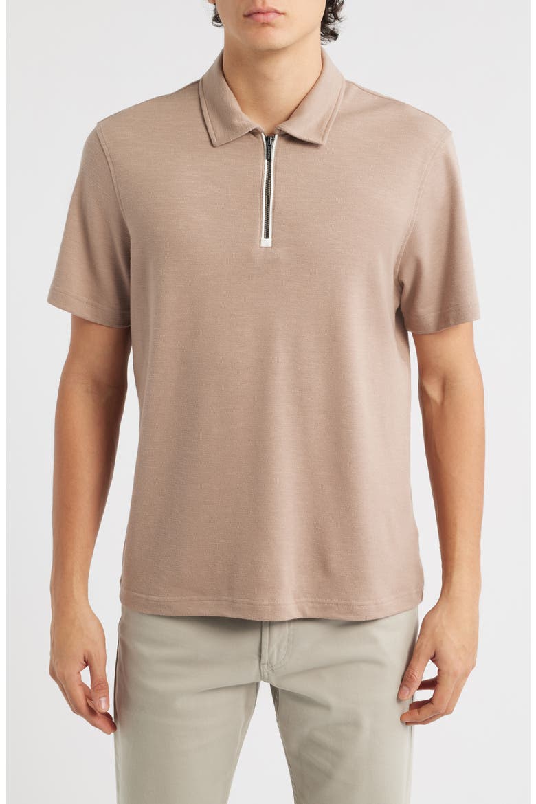 Quarter Zip Polo, Main, color, TAUPE