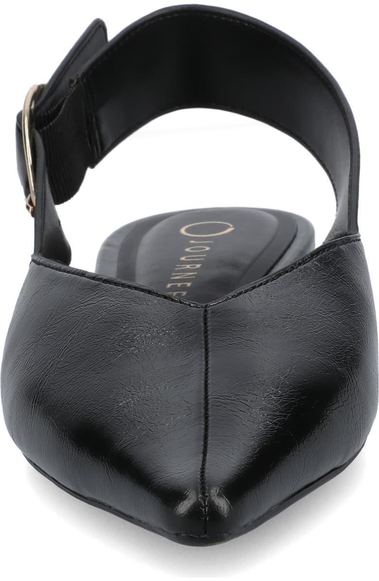 Journee Collection Jacqueline Slingback Flat, Alternate, color, Black