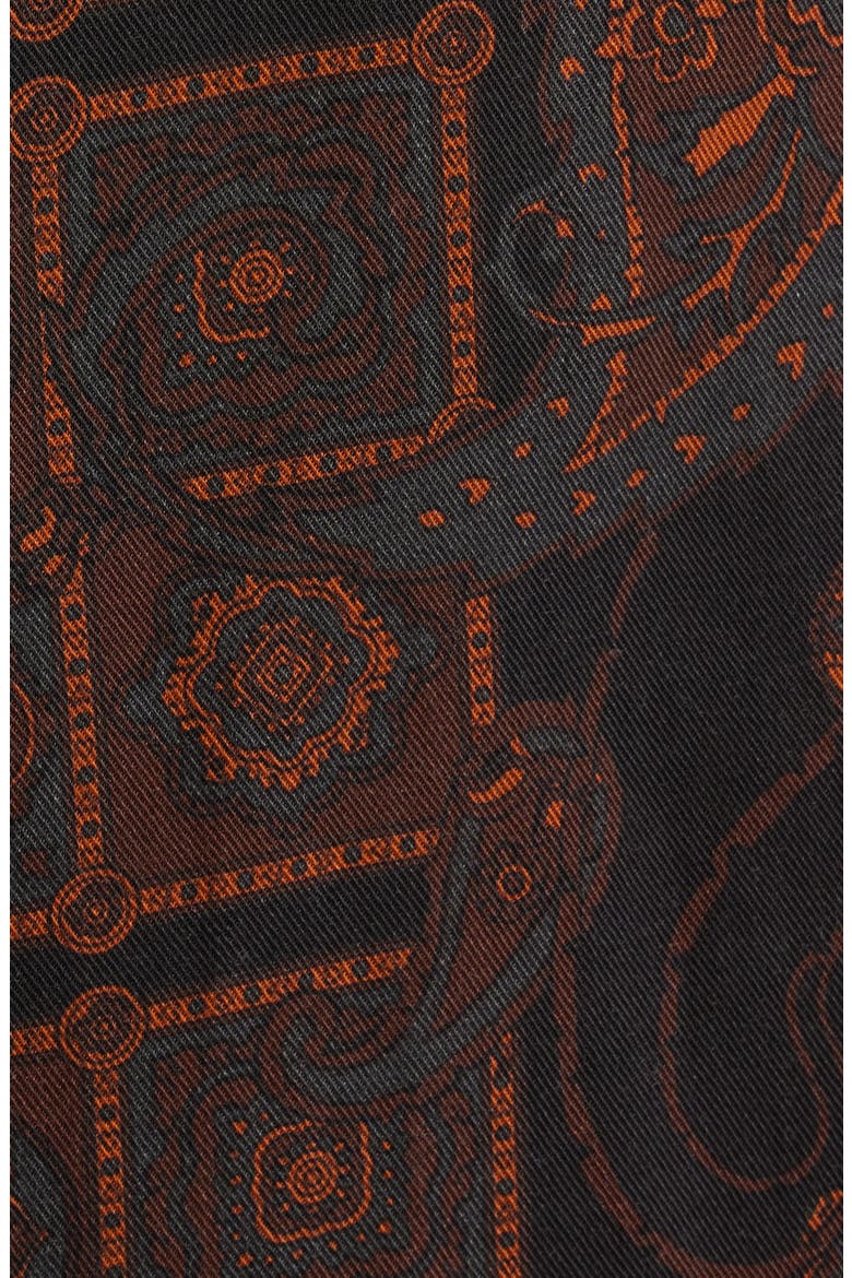 Didicot Geo & Paisley Print Lyocell Camp Shirt, Alternate, color, BLACK / BROWN