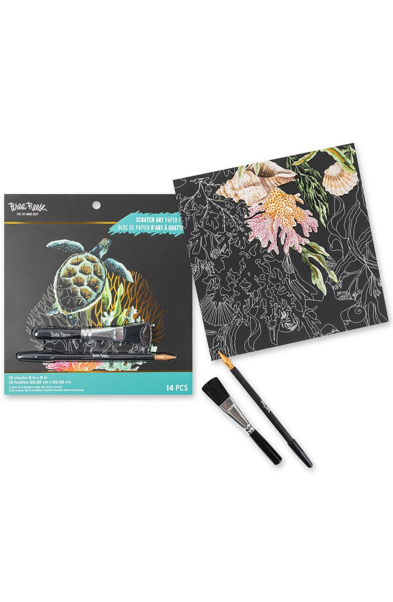 Brea Reese Scratch Art Paper Pad, Under the Sea, Alternate, color, Multicolored