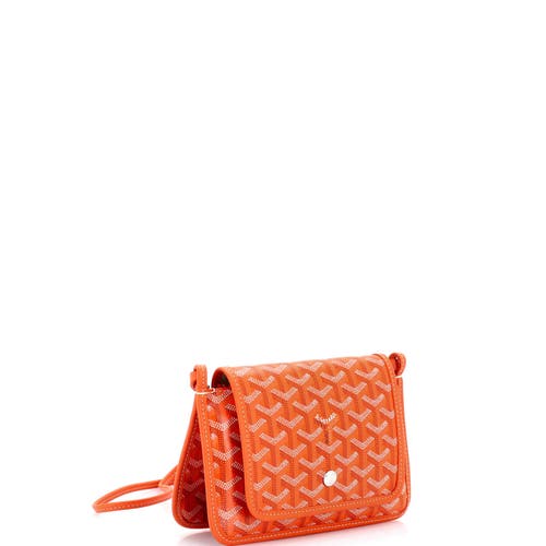 Pre-owned Goyard Goyard Plumet Clutch Wallet Coated Canvas In Orange