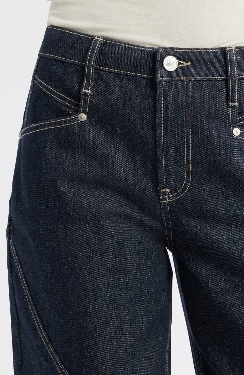 CITY BLUES High Waist Spliced Seam Crescent Leg Jeans, Alternate, color, Indigo