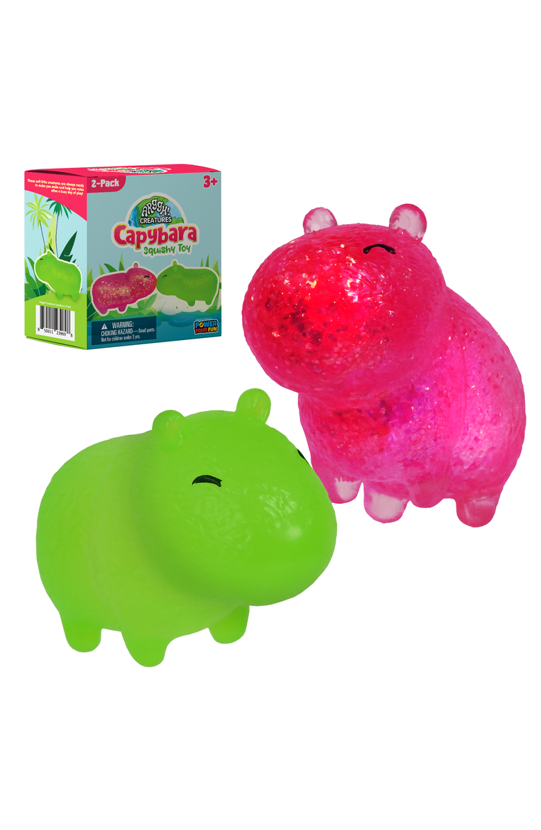 Power Your Fun Fun 2-Pack Capybara Squeeze Balls, Main, color, Green, Pink