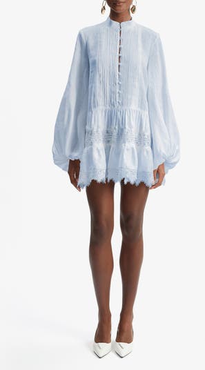 Claire Placed Floral Tiered Mini Shirtdress