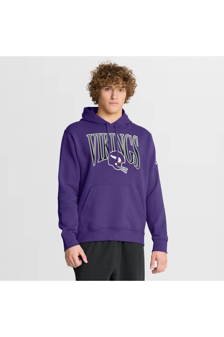 Men's Nike Purple Minnesota Vikings Full Blitz Club Fleece Pullover Hoodie, Main, color, Purple