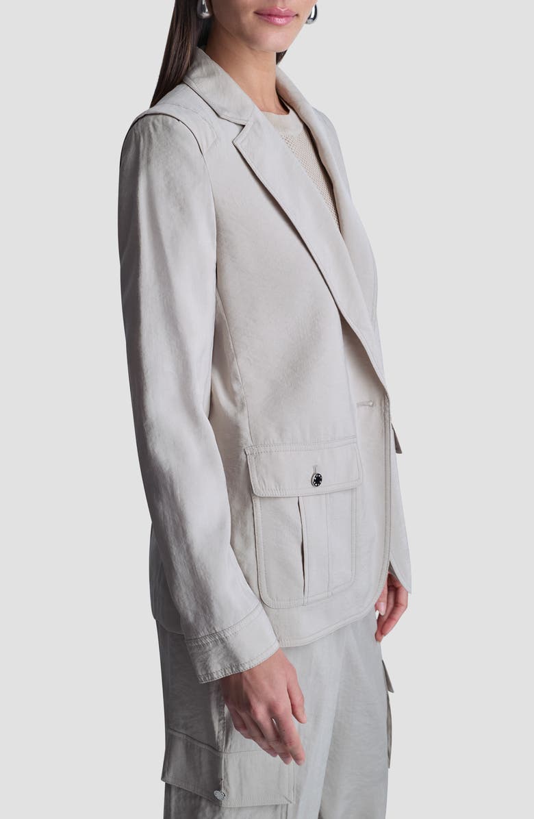 DKNY Faux Suede Fuji Blazer, Alternate, color, Pebble