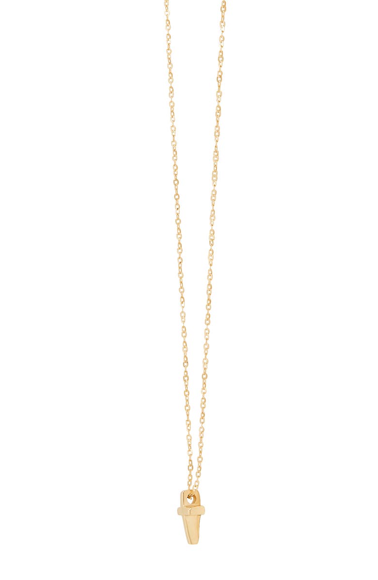 Frankie & Zoe Polished Cross Pendant Necklace, Alternate, color, Yellow Gold
