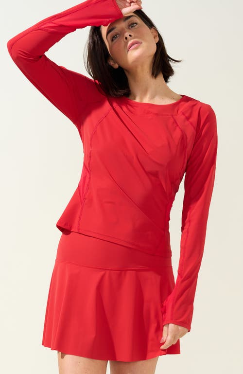 Bobbe Active Her Majesty Long Sleeve Top In Red