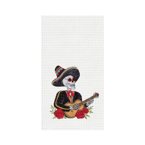 Mariachi Guitar Waffle Weave Dishtowel