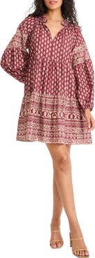 The Good Journey Long Sleeve Cotton Minidress