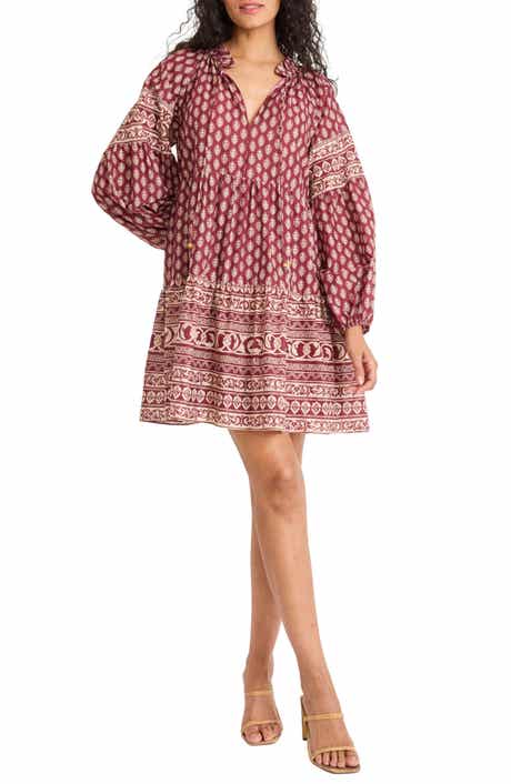 The Good Journey Long Sleeve Cotton Minidress