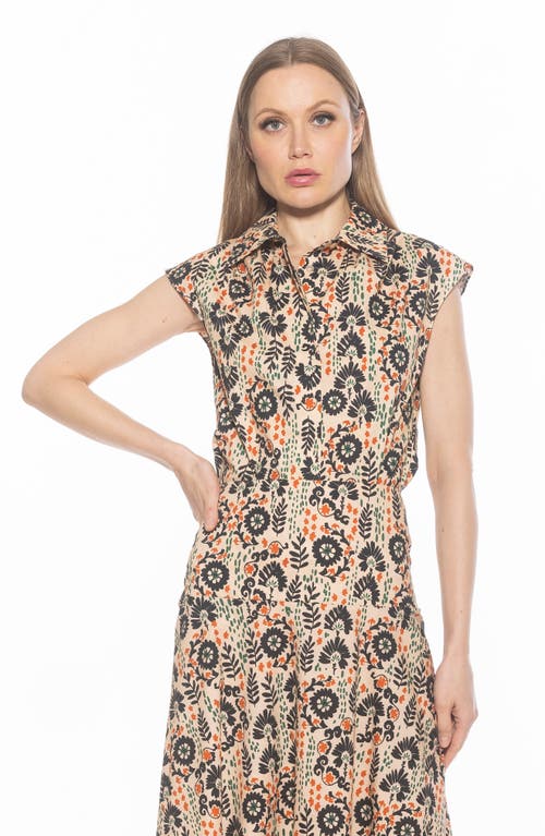 Shop Alexia Admor Juniper Button-up Shirt In Beige Multi