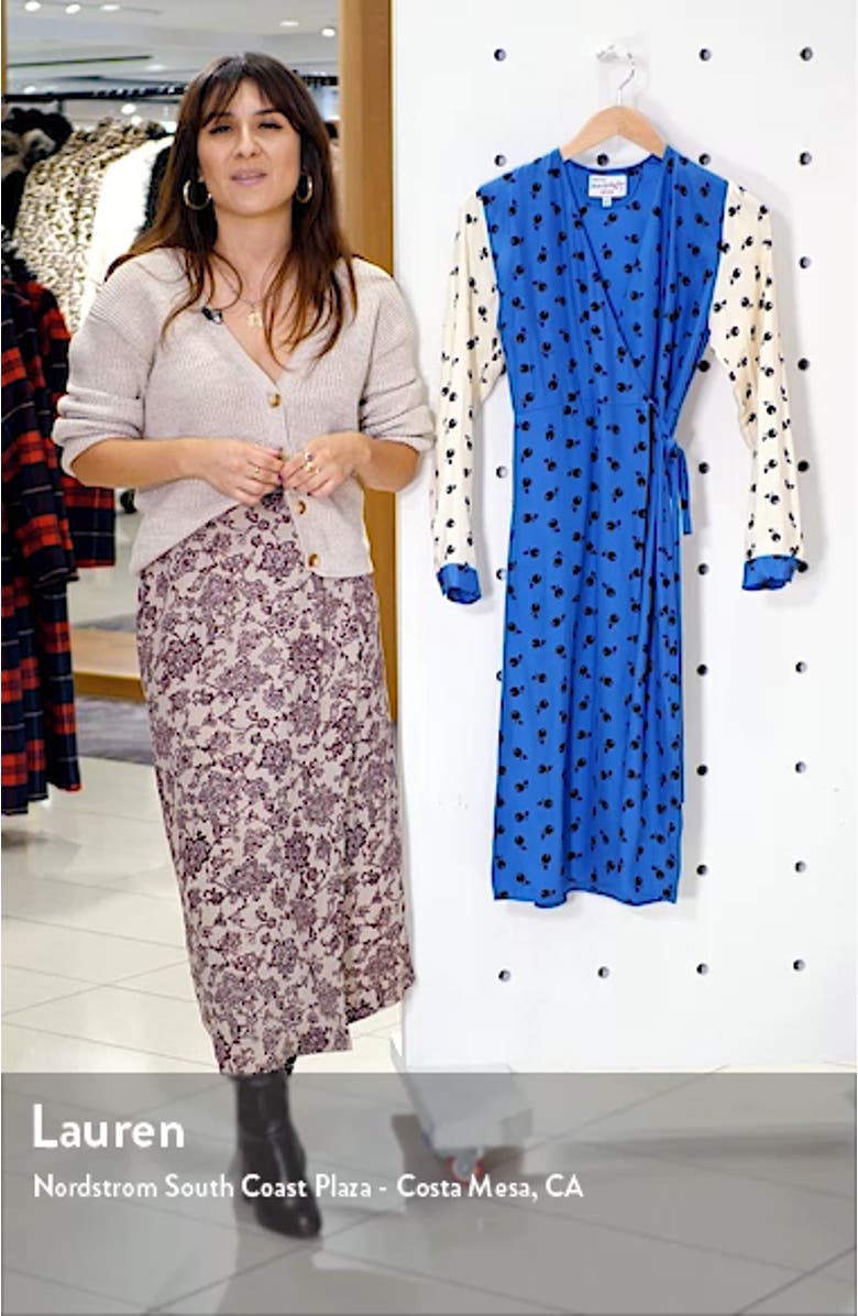 Julia Long Sleeve Silk Wrap Dress, sales video thumbnail