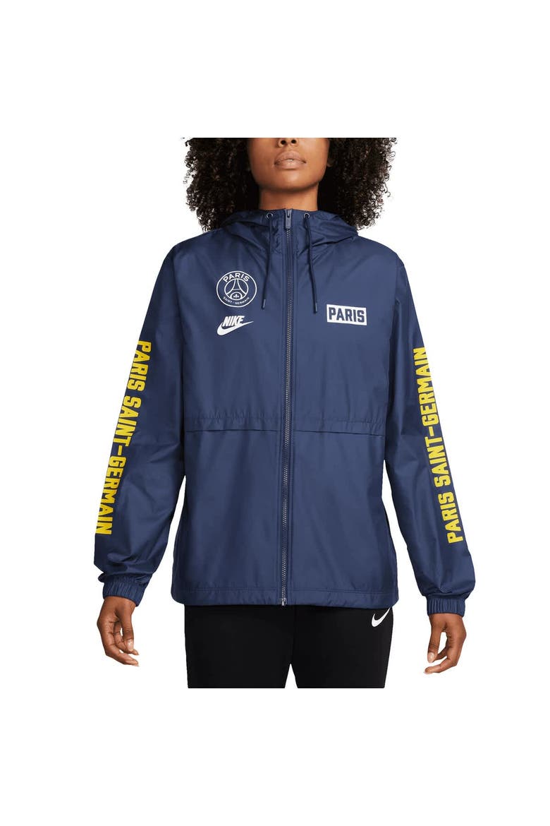 Women's Nike  Navy Paris Saint-Germain Essential Woven Full-Zip Jacket, Alternate, color, Navy