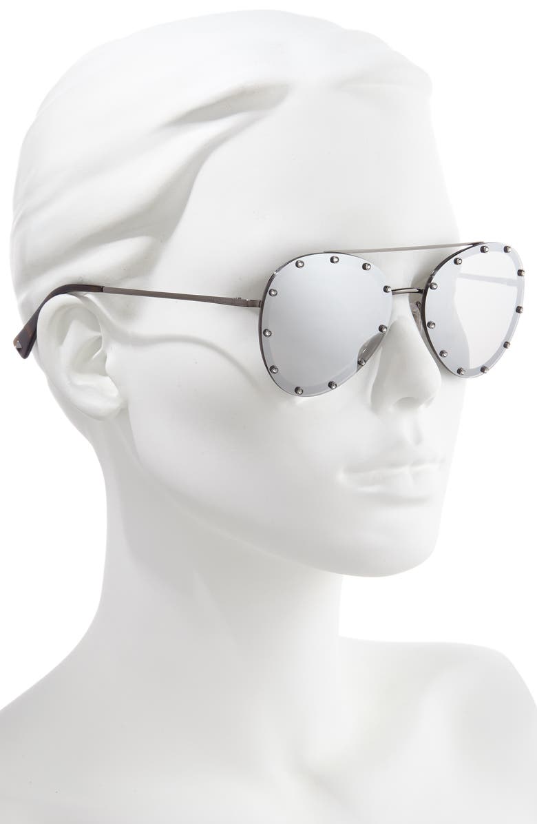 Valentino 58mm Metal Aviator Sunglasses, Alternate, color,