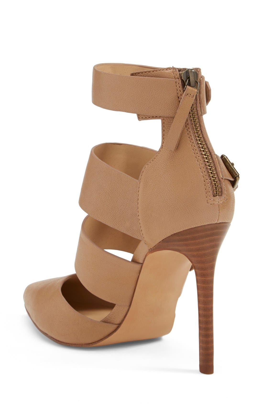 'Giddy' Leather Pointy Toe Pump, Alternate, color, TOBACCO LEATHER