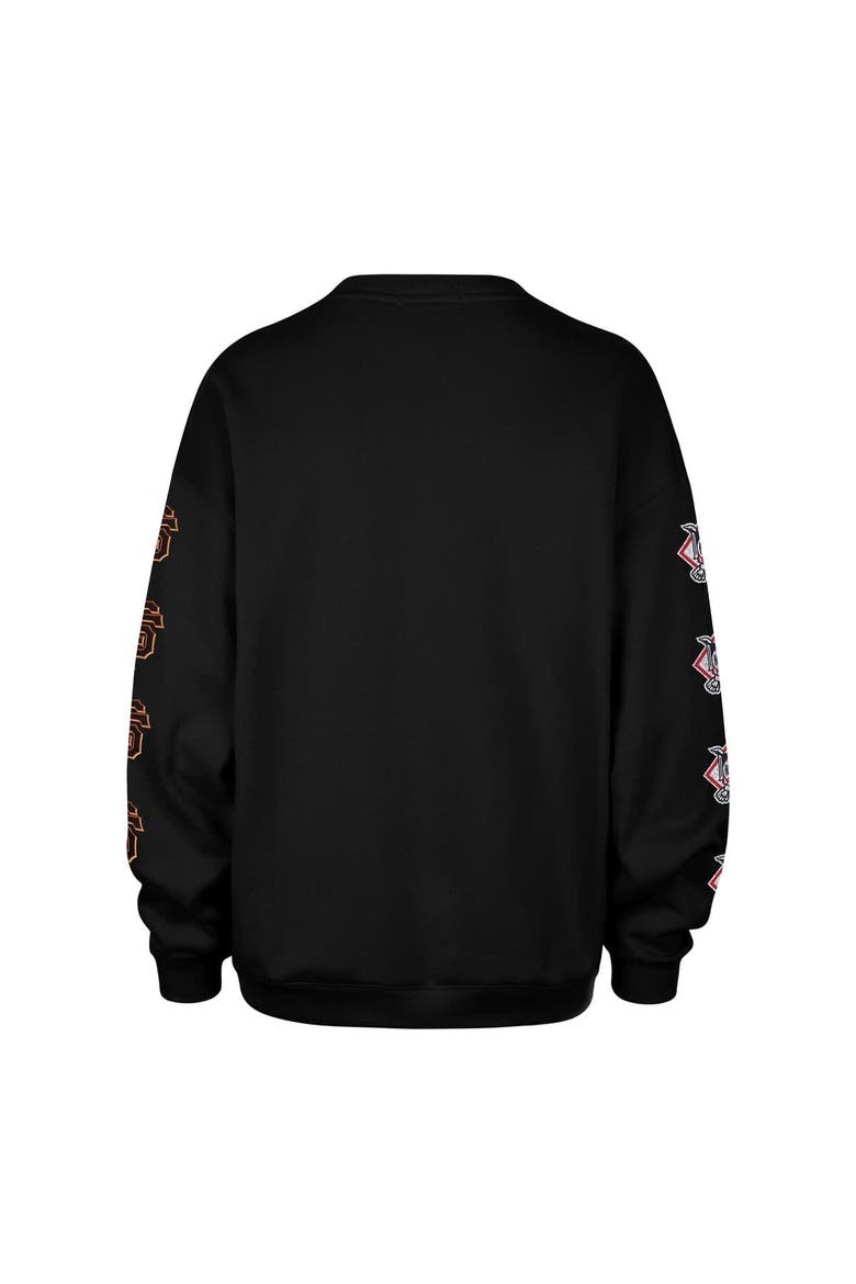 Women's '47  Black San Francisco Giants Trendy Team Go Big Oversized Sweatshirt, Alternate, color, Black