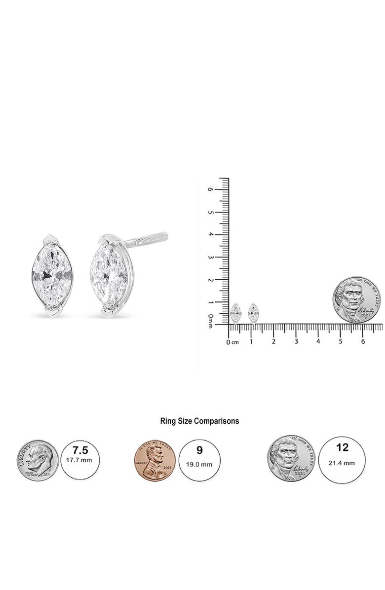 Haus of Brilliance 14K White Gold 4/5 Cttw Marquise Lab Grown Diamond Solitaire Stud Earrings, Alternate, color, White