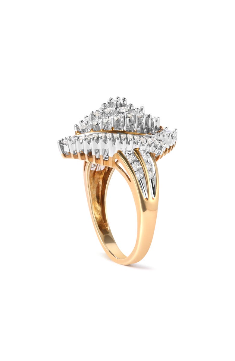 Haus of Brilliance 10K Yellow Gold 1.0 Cttw Diamond Cluster Ring, Alternate, color, Yellow