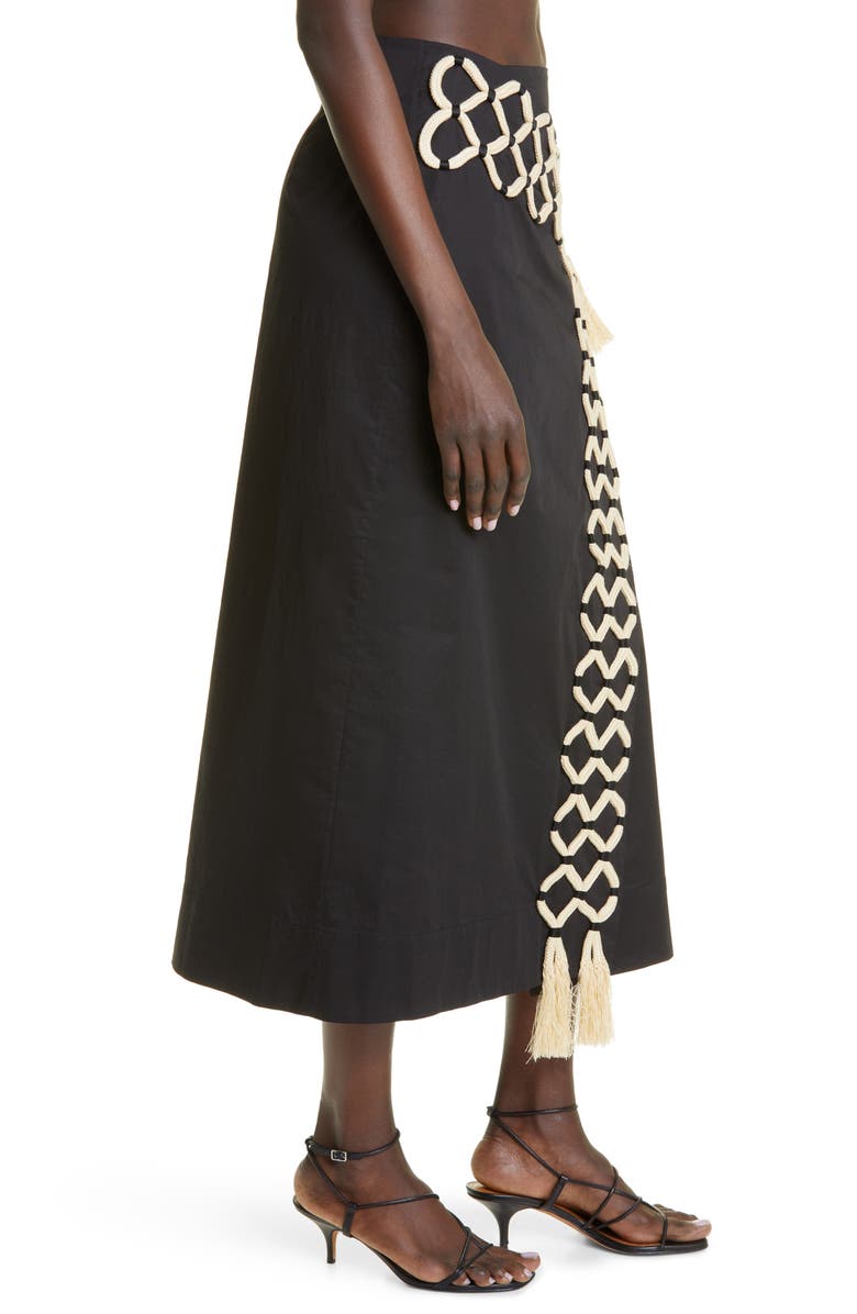 Johanna Ortiz Del Mar Rope Trim Wrap Midi Skirt, Alternate, color,