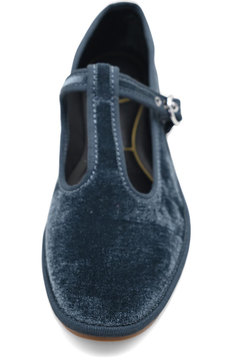 Kenneth Cole Verona T-Strap Flat, Alternate, color, Blue Velvet