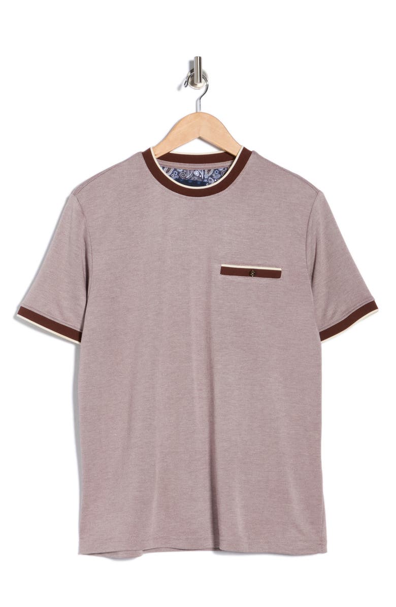 Cactus Man Tipped Crewneck Knit T-Shirt, Main, color, Brown