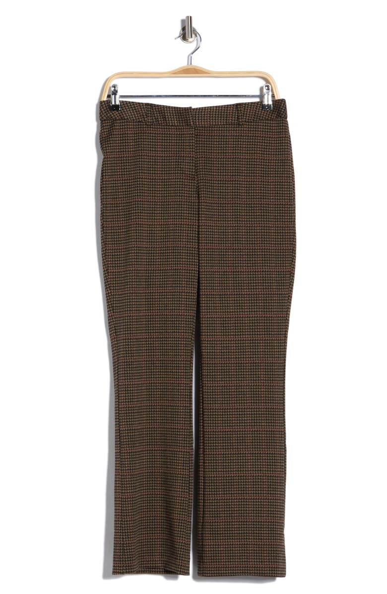 Amanda & Chelsea Houndstooth Check Pants, Main, color, Black/ Red Camel