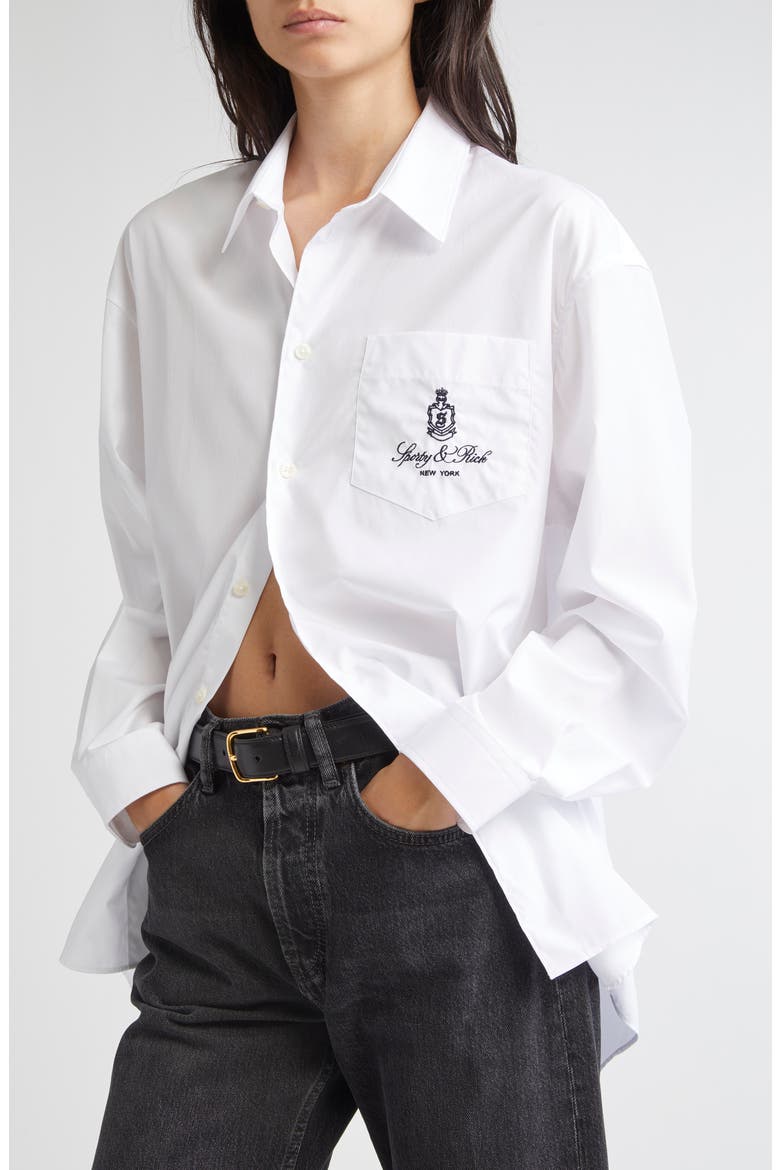 Vendome Oversize Cotton Poplin Button-Up Shirt, Alternate, color, OPEN WHITE