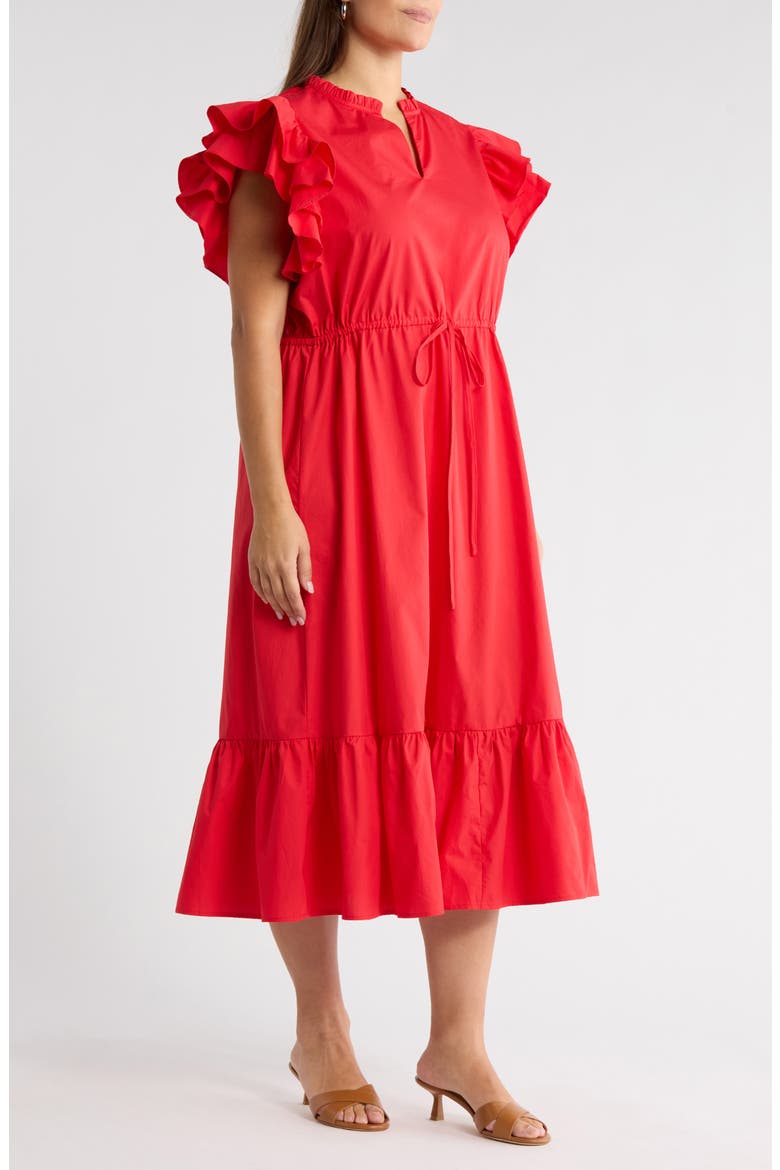 Miley Dillan Ruffle Maxi Dress, Alternate, color, RED