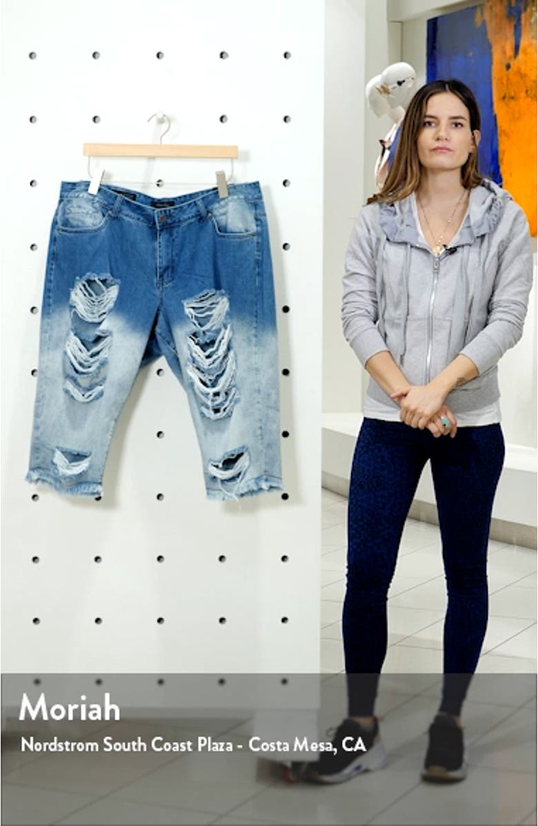 Lelahni Distressed Ombré Denim Capris, sales video thumbnail