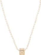 Adina Reyter Genuine Seed Pearl Dice Pendant Necklace