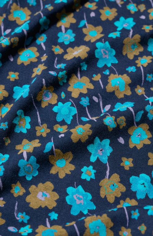 Seasalt Cornwall Nancy Floral Print Organic Cotton Blend Maxi Dress In Blue