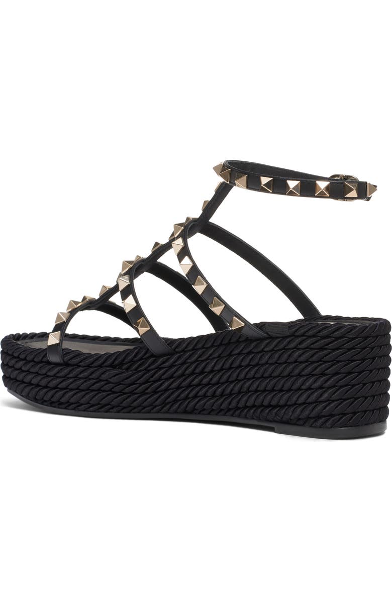 Valentino Garavani Rockstud Torchon Espadrille Platform Sandal, Alternate, color,