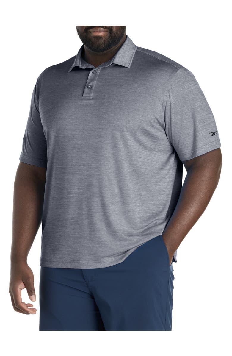 Reebok Big & Tall Performance Heather Polo Shirt, Main, color, Grey Heather