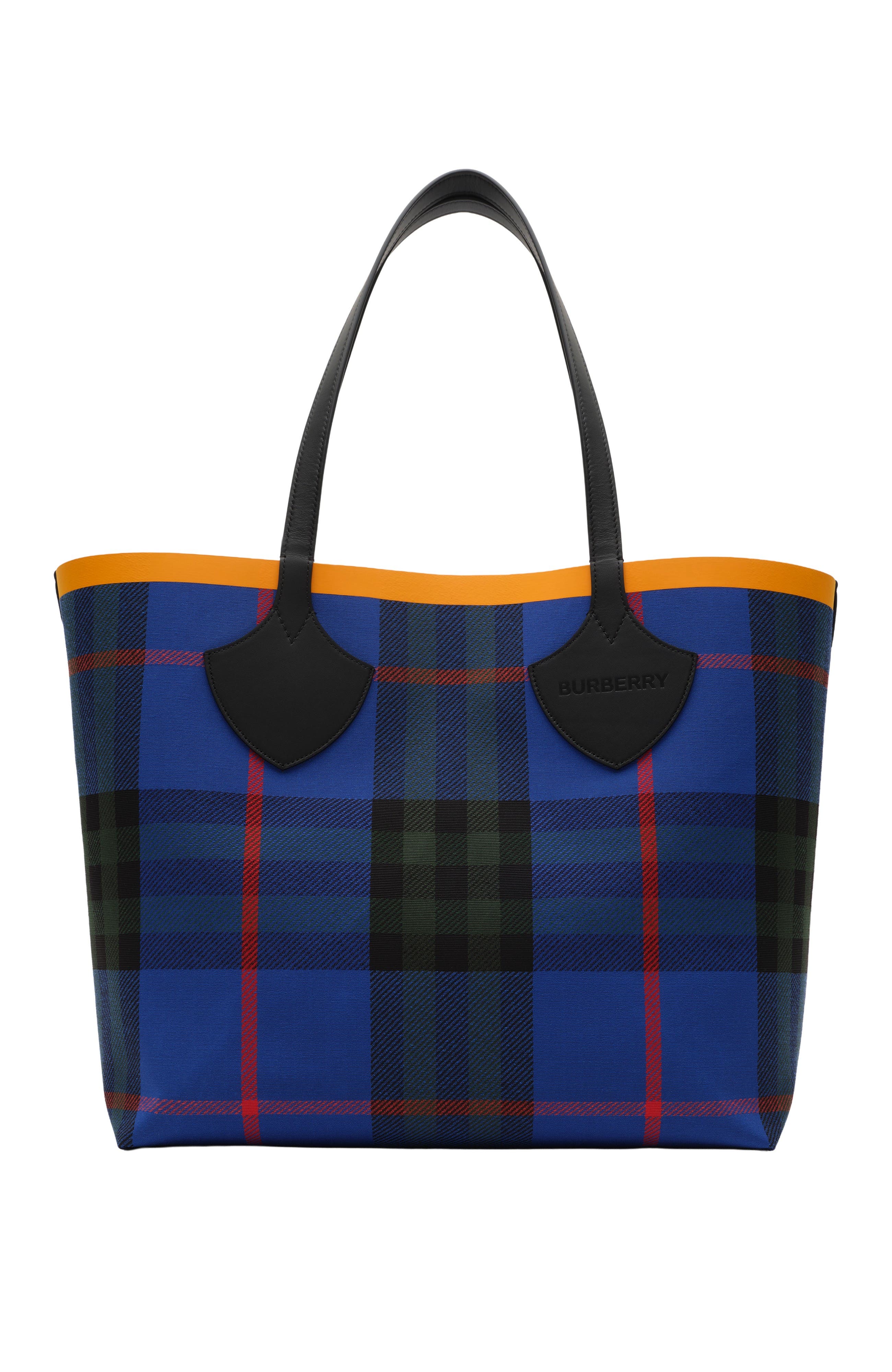 Burberry Large Check Tote, Main, color, Knight Blue