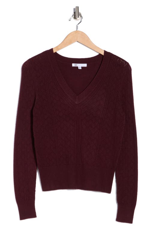 Dr2 By Daniel Rainn Pointelle Stitch Vintage Sweater In Burgundy