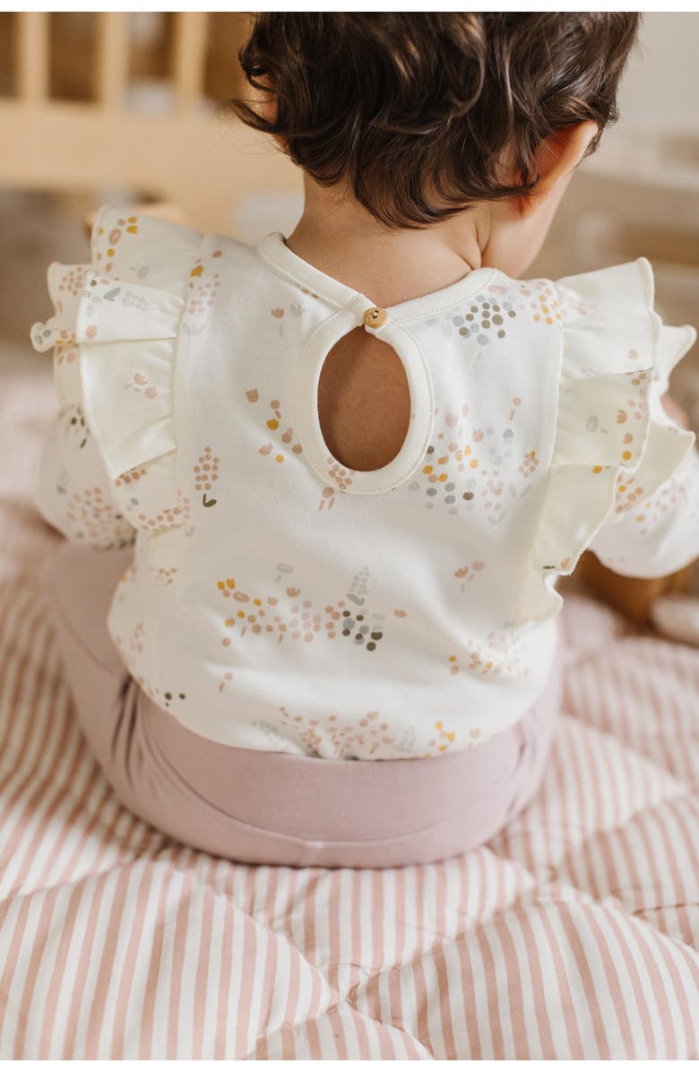 Pehr Flower Patch Organic Cotton Bodysuit, Alternate, color, 