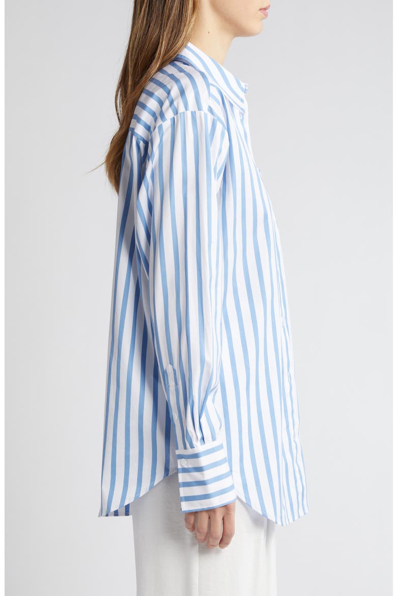 Stripe Long Sleeve Cotton Button-Up Shirt, Alternate, color, WHITE- BLUE LIBBY STRIPE