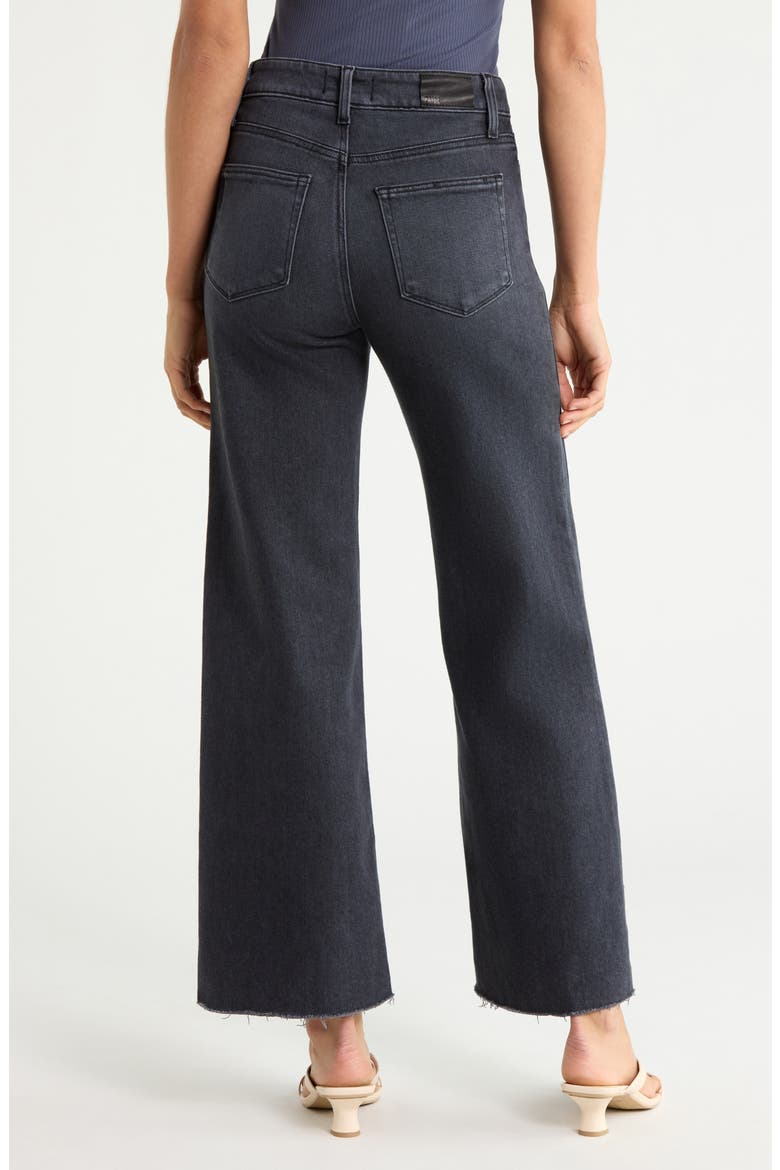 Anessa High Waist Raw Hem Wide Leg Jeans, Alternate, color, INK BLACK