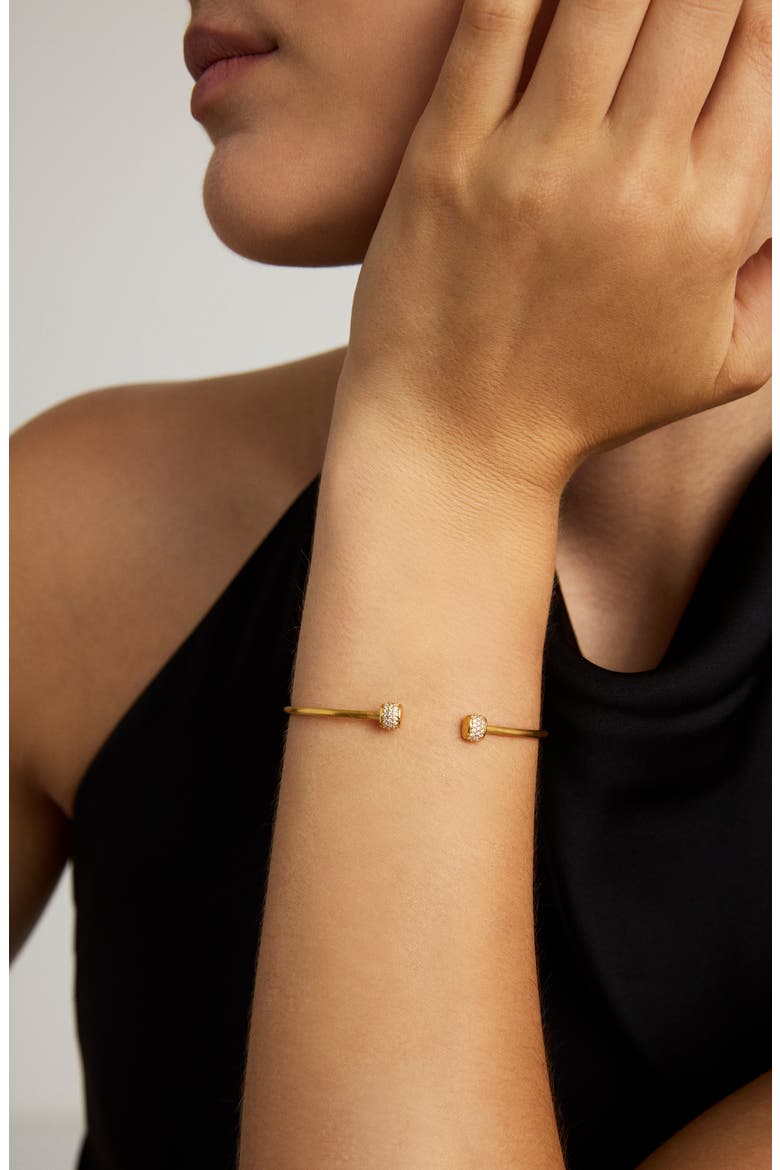 Juliette Pavé Twist Bangle, Alternate, color, WHITE CZ/GOLD