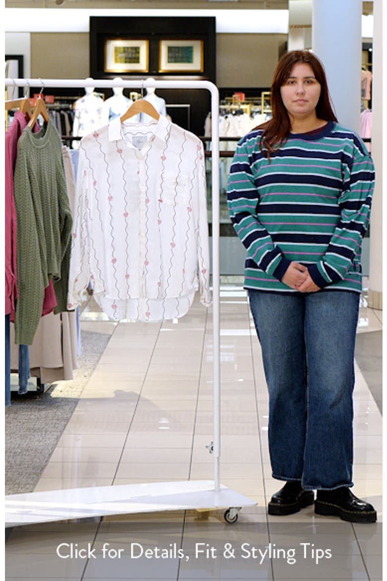 Charli Seashell Stripe Linen Blend Button-Up Shirt video